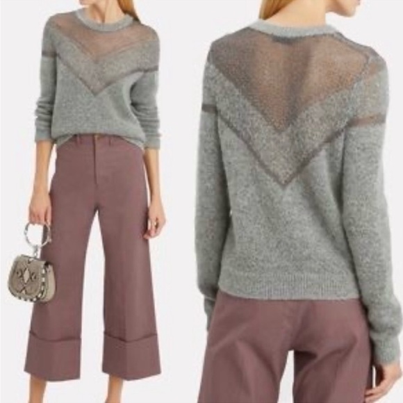 RAG & BONE Women's Gray Blaze
Metallic Net Sweater, Size Small - Picture 1 of 7